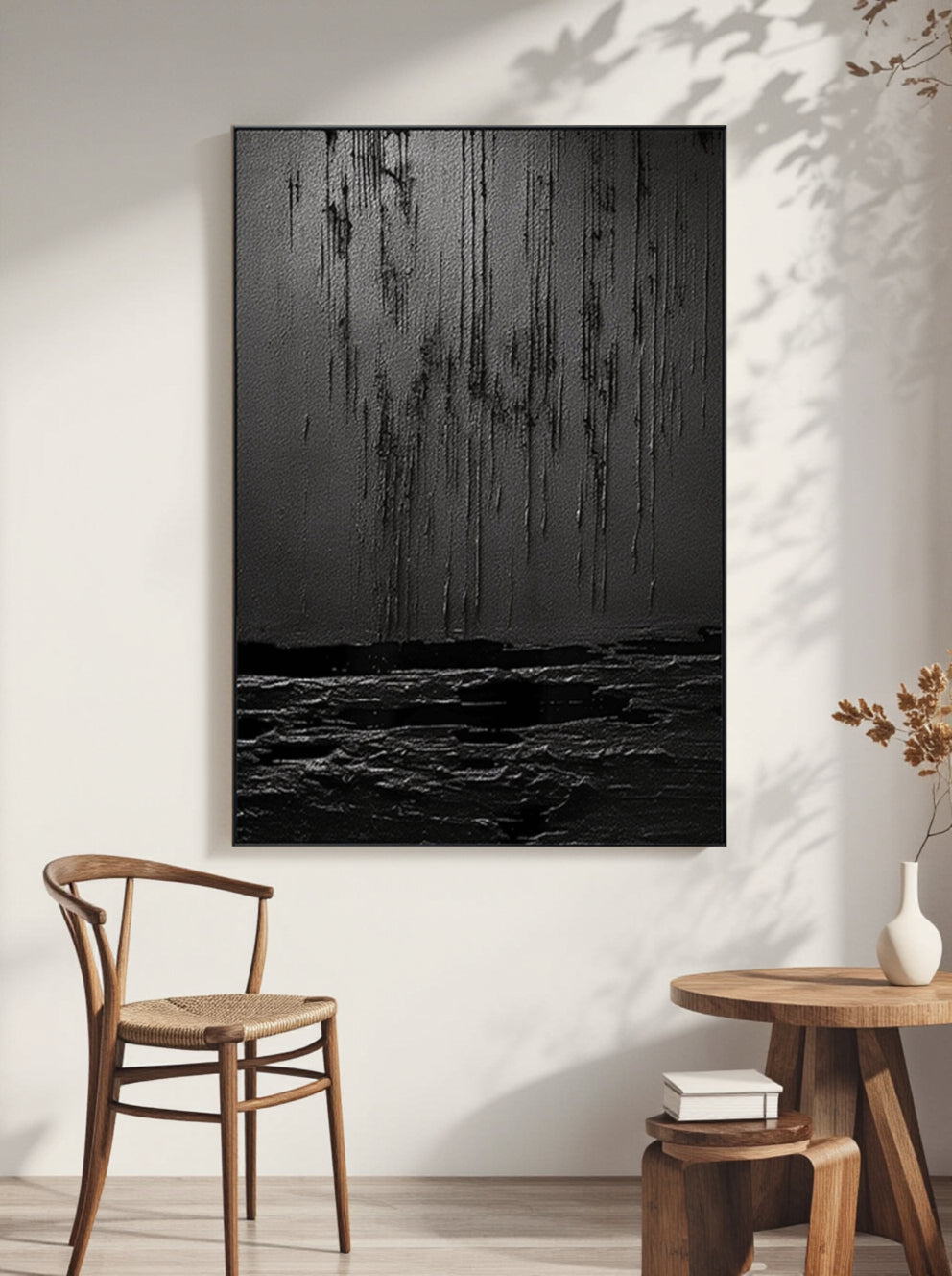 Sculptural Drip Effect Abstract Wall Art