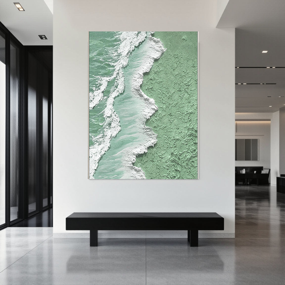 Turquoise Ocean Wave Canvas Painting