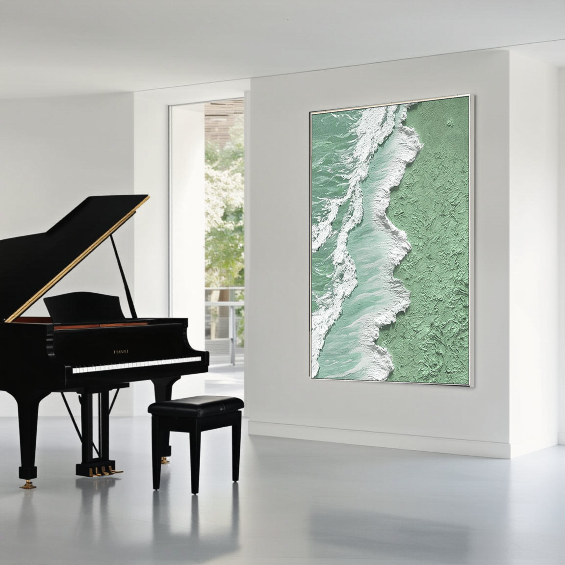 Turquoise Ocean Wave Canvas Painting