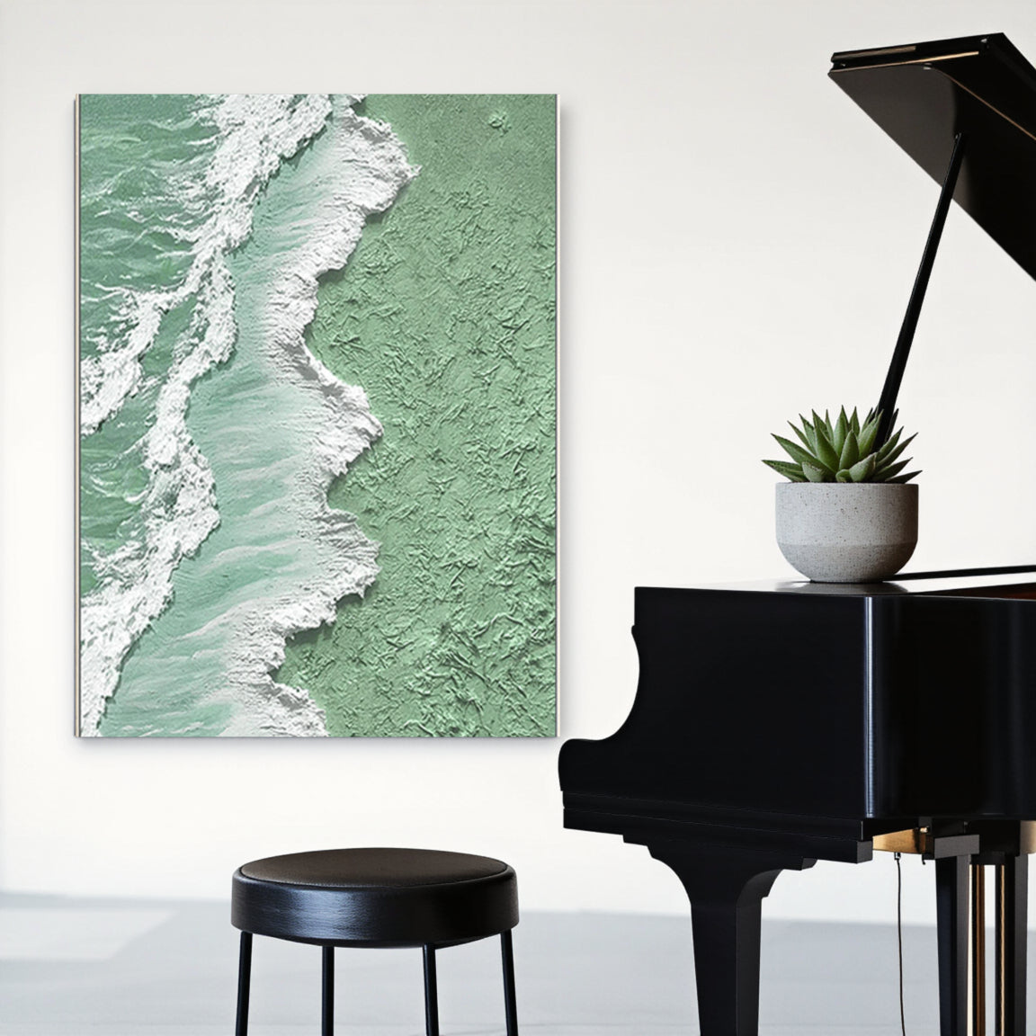 Turquoise Ocean Wave Canvas Painting