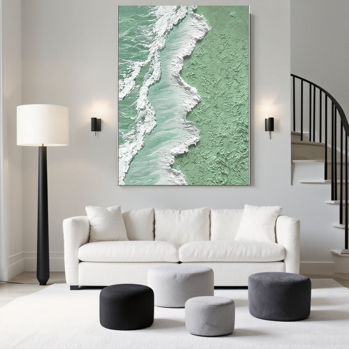 Turquoise Ocean Wave Canvas Painting