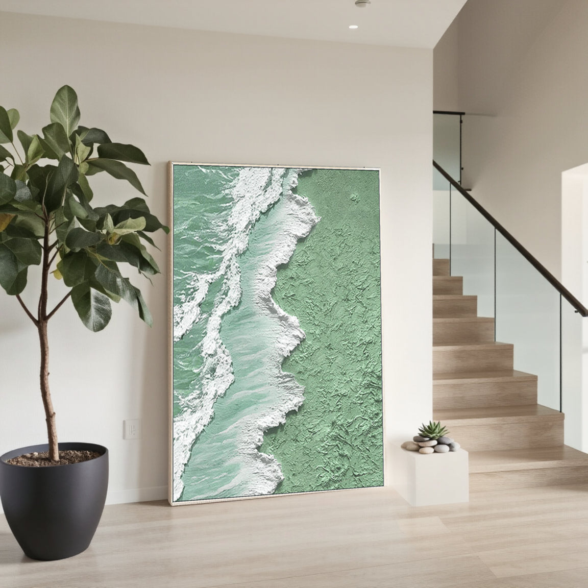 Turquoise Ocean Wave Canvas Painting