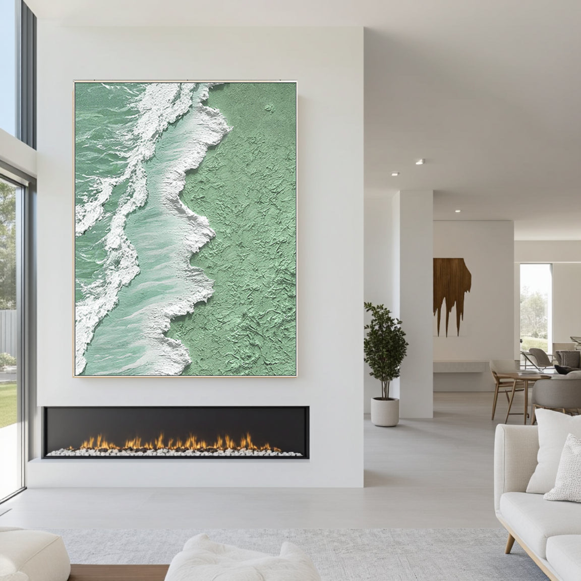 Turquoise Ocean Wave Canvas Painting