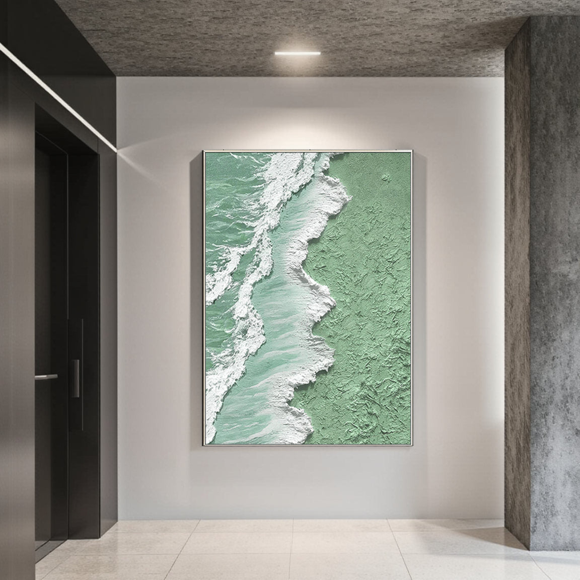 Turquoise Ocean Wave Canvas Painting