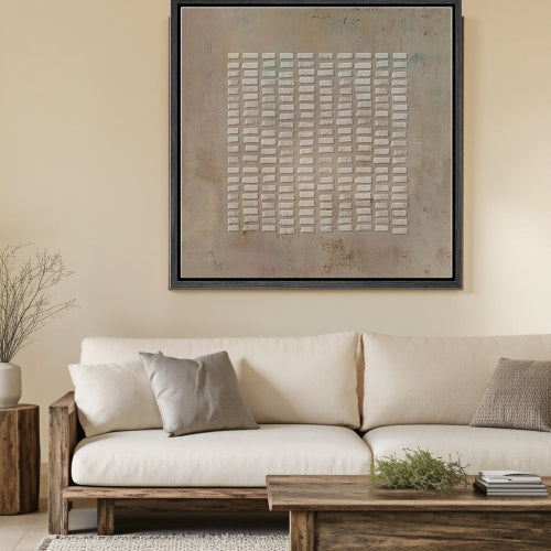 Textured Grid Block Wall Art