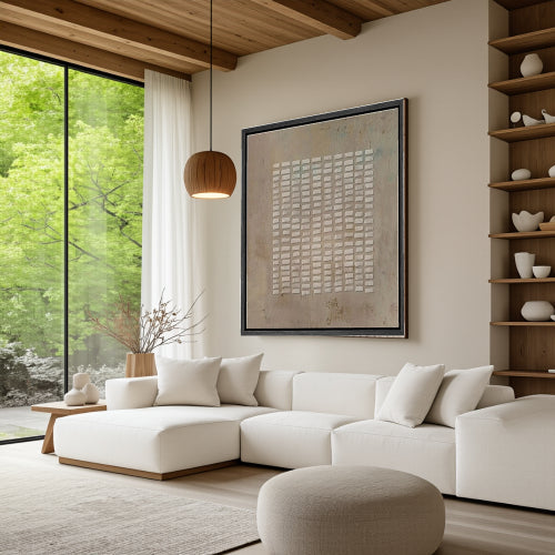 Textured Grid Block Wall Art