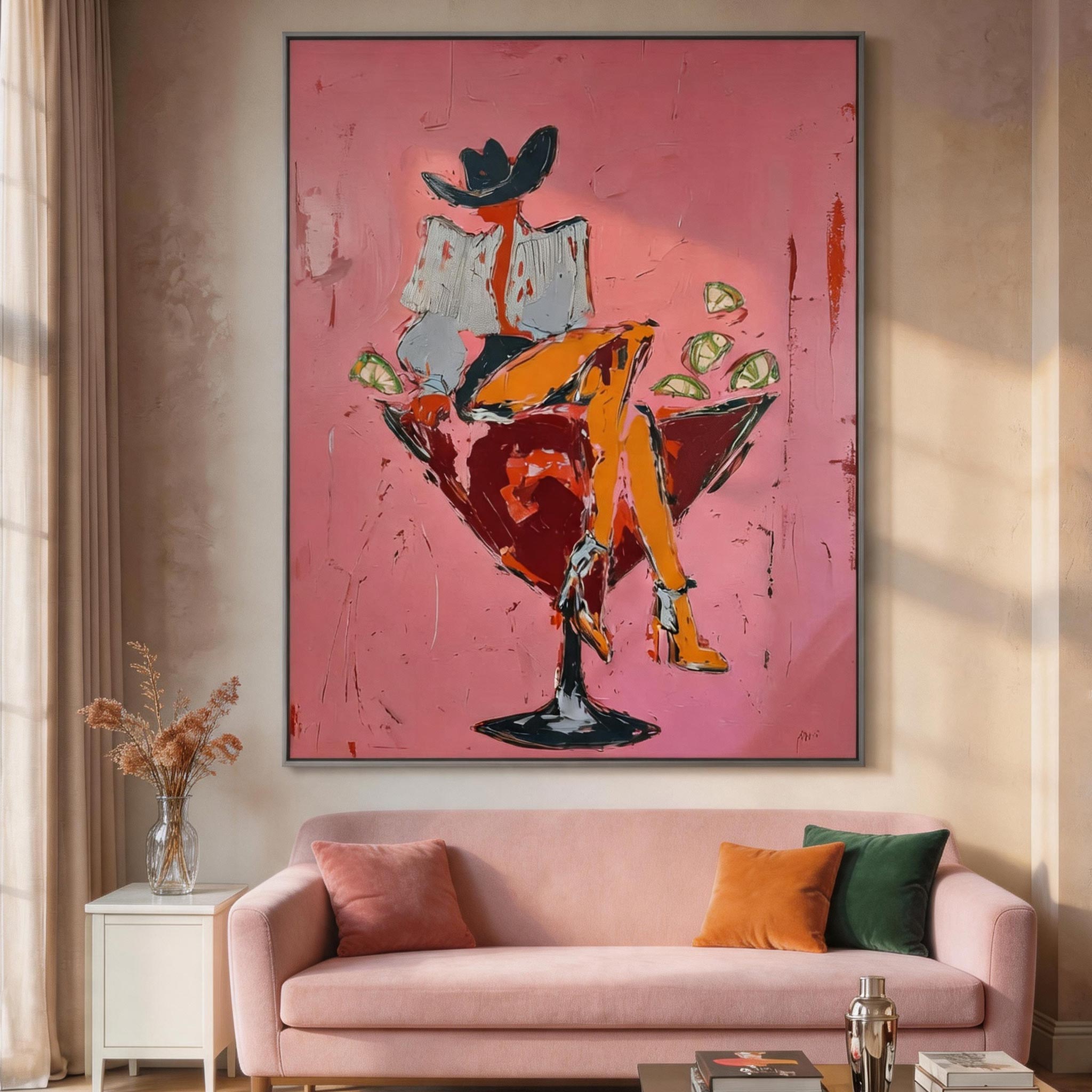 Stirred Up | Pink Pop Art Oil Painting