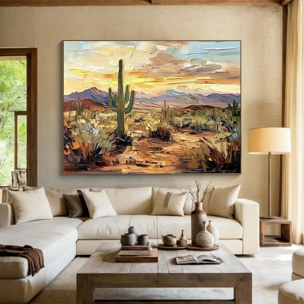Desert Sunset Landscape Wall Art