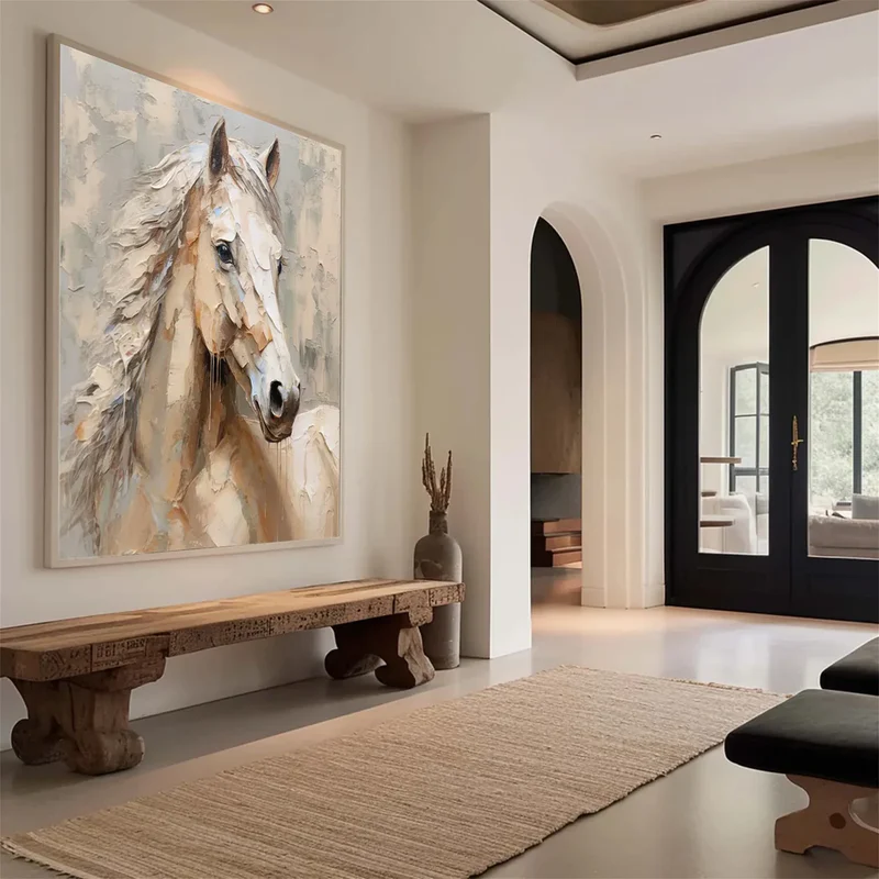 Fluid Textured Horse Portrait Art