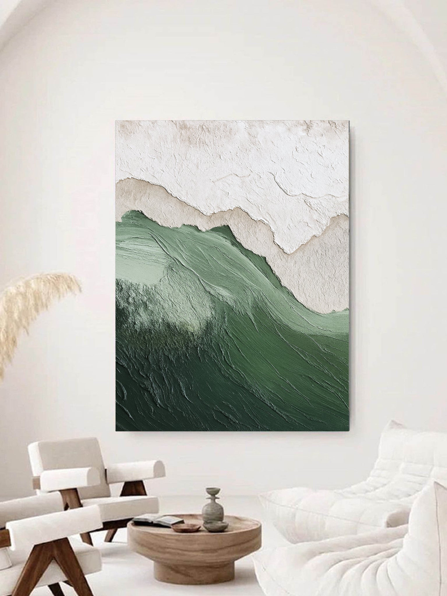 Textured Green Mountain Wall Art