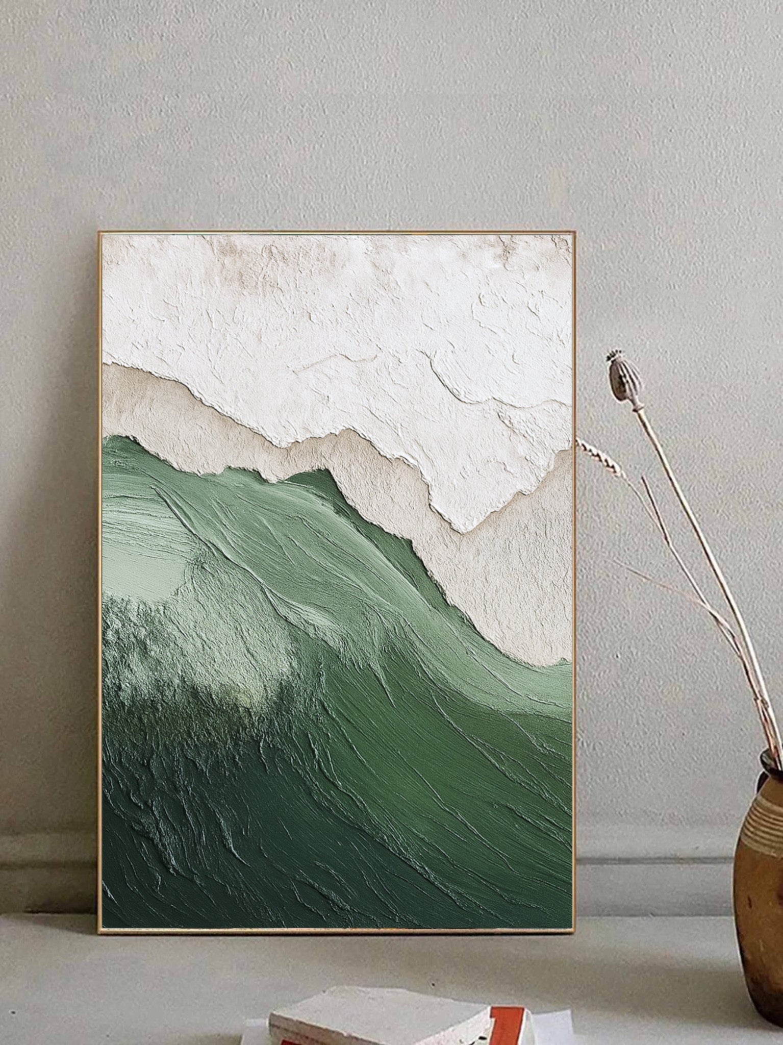 Textured Green Mountain Wall Art