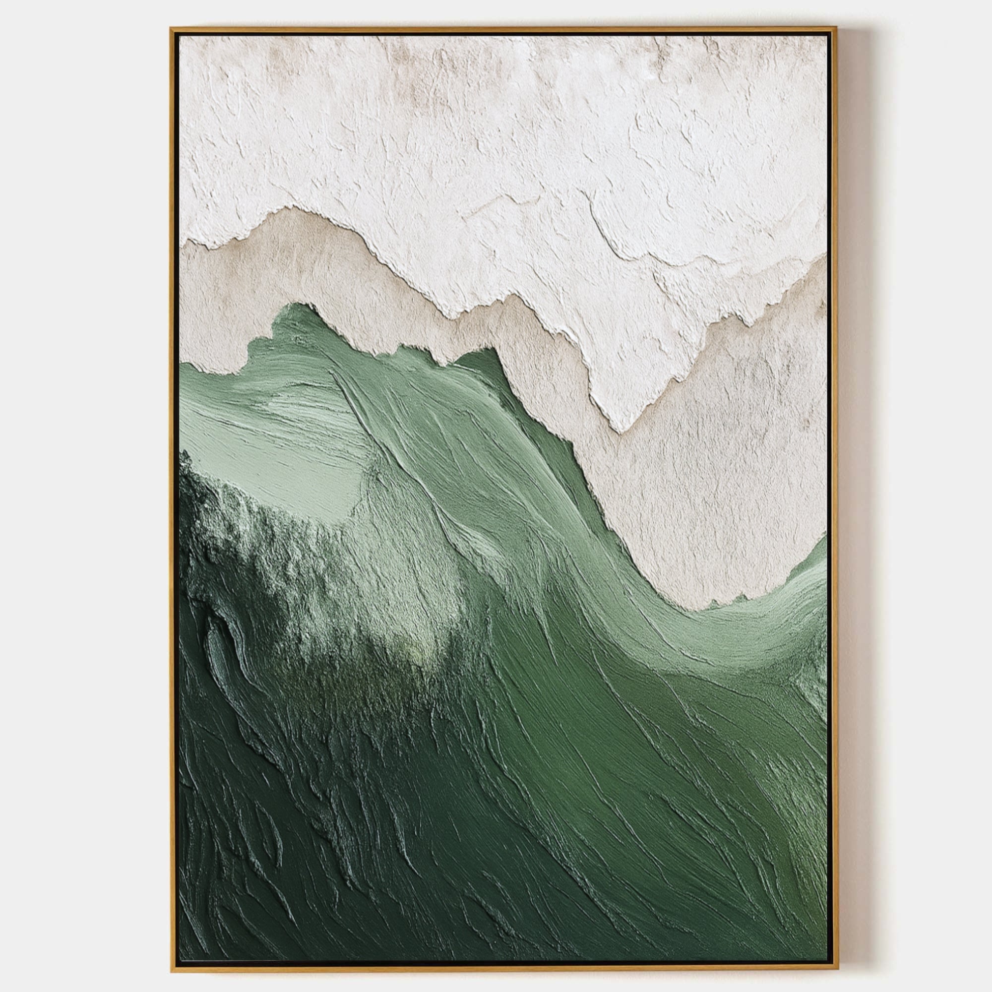 Textured Green Mountain Wall Art