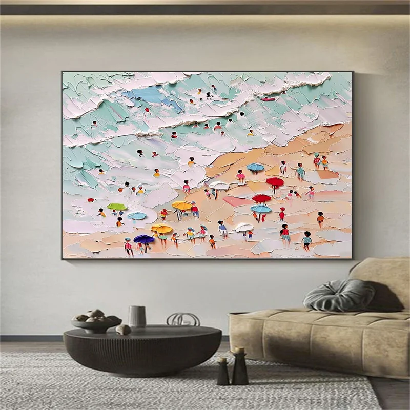 Textured Pastel Beach Wall Art