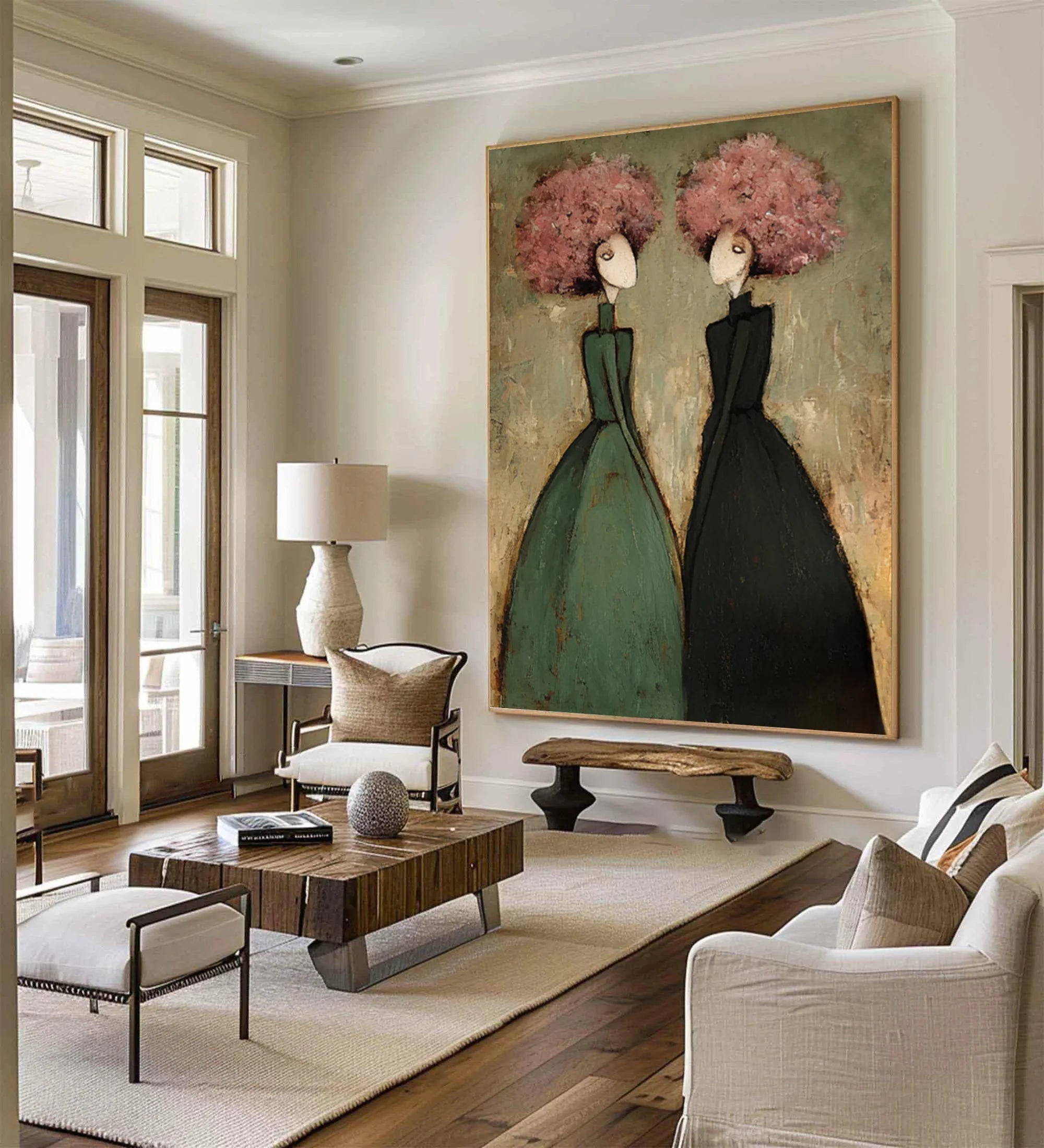 Textured Duo Figures Wall Art