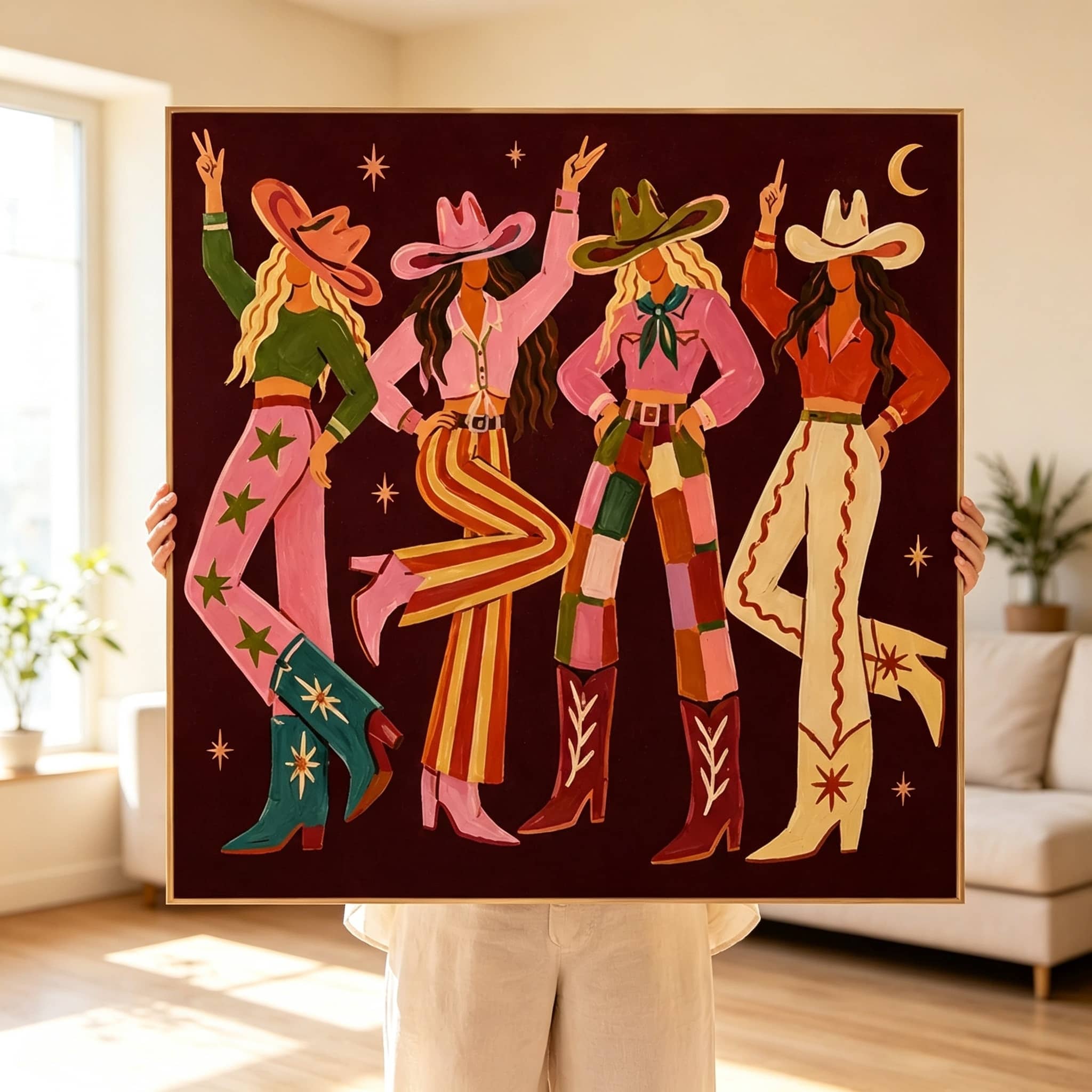 Pop Art Cowgirl Quartet Wall Art