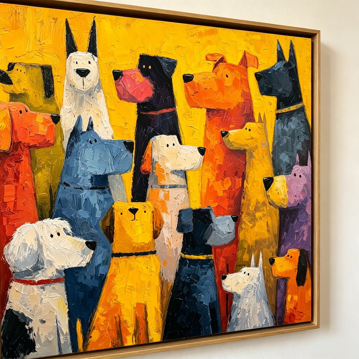 Contemporary Oil | Colorful Hound Gathering