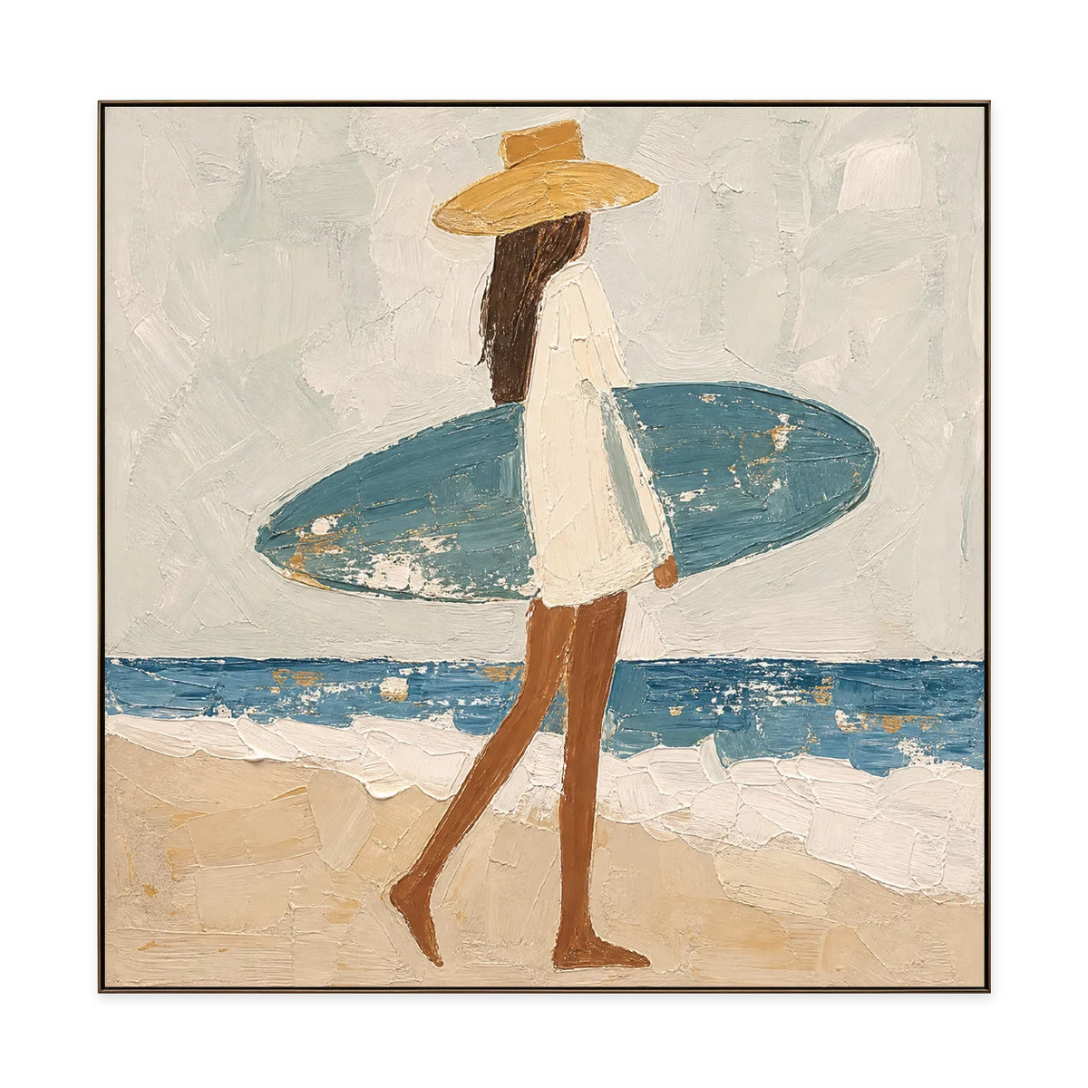 Coastal Minimalism | Woman with a Surfboard