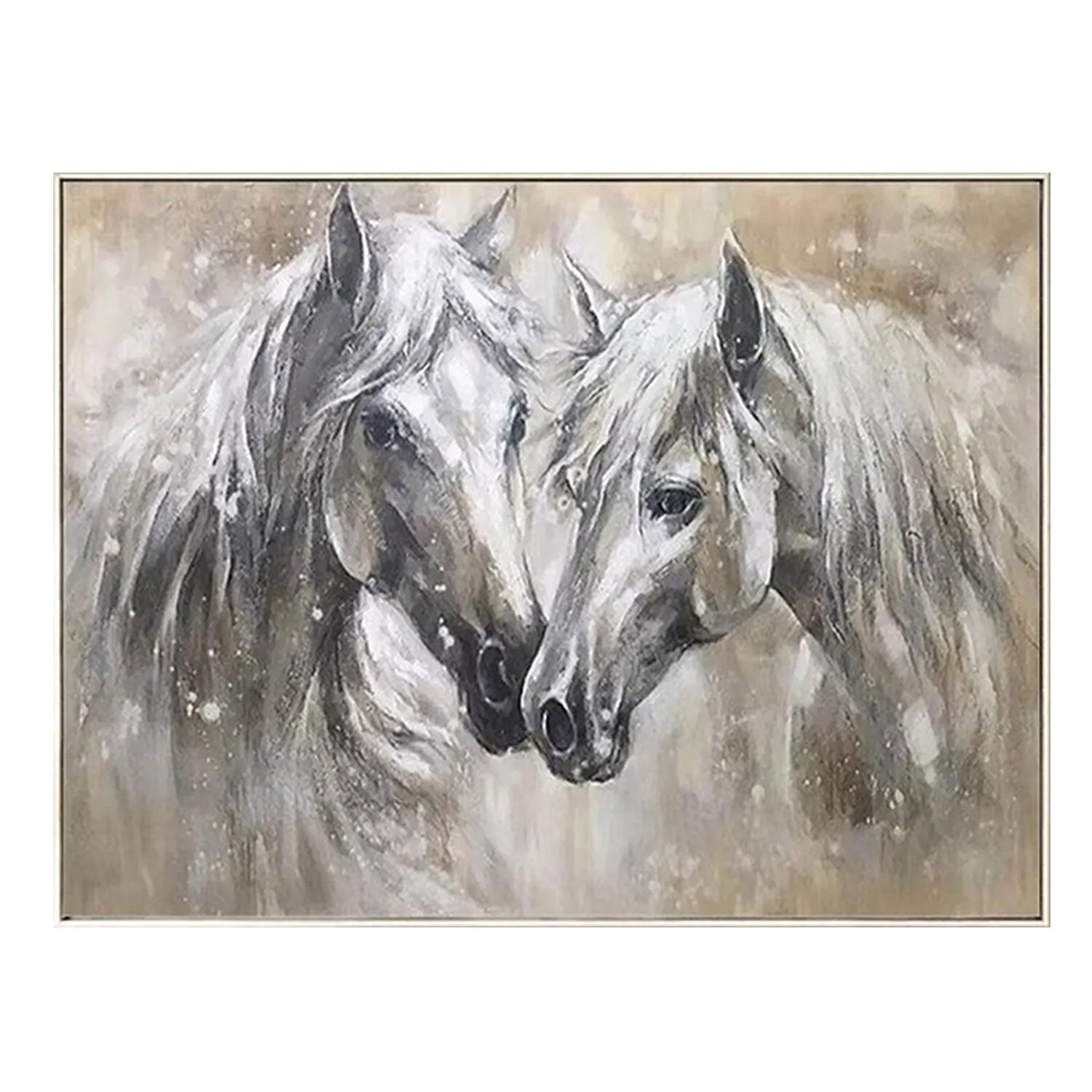 Textured Grey Horse Pair Wall Art