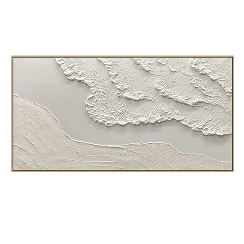 Textured Beige Ridge Relief Art