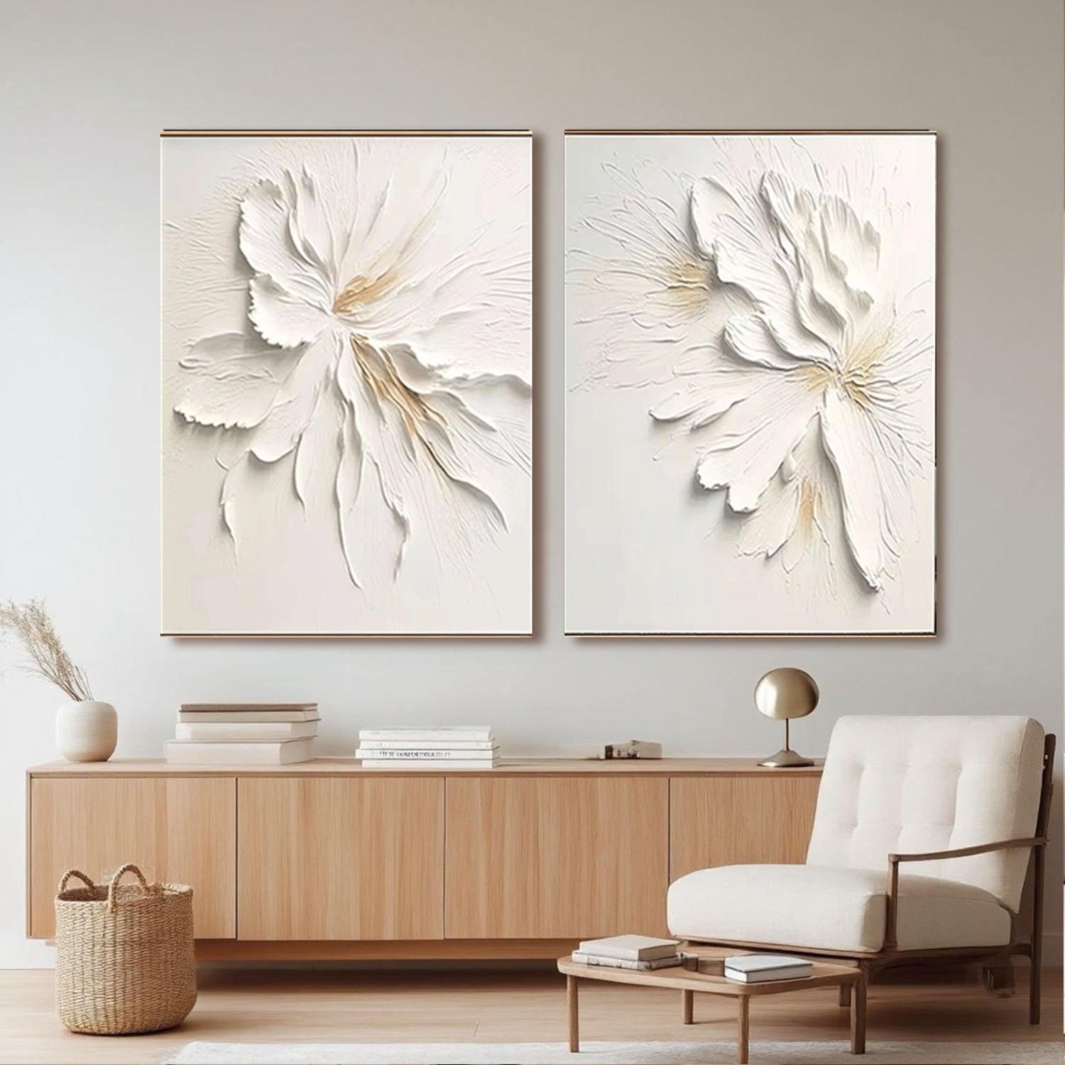 Sculptural Textured Petal Duo Set of 2
