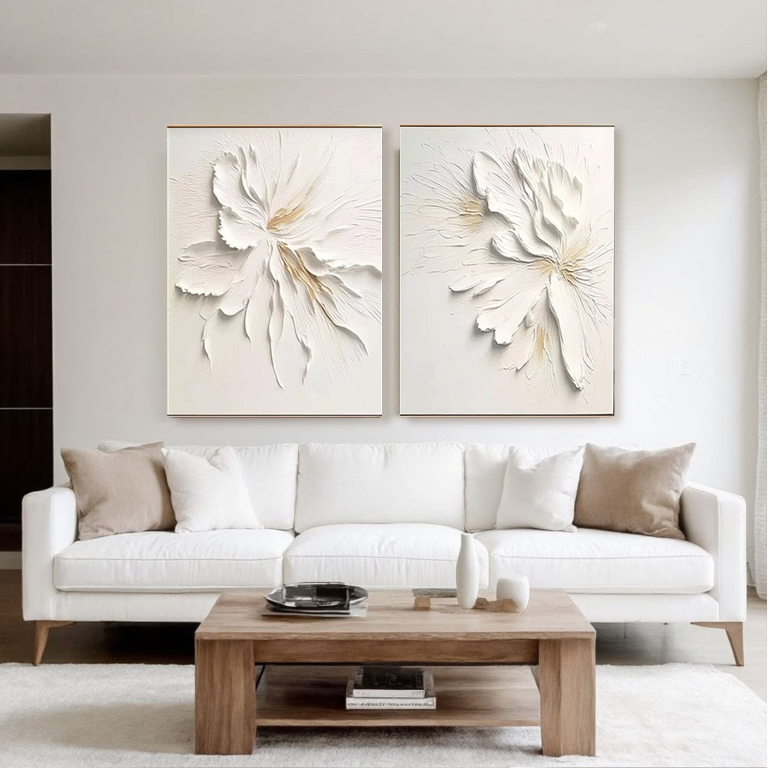 Sculptural Textured Petal Duo Set of 2