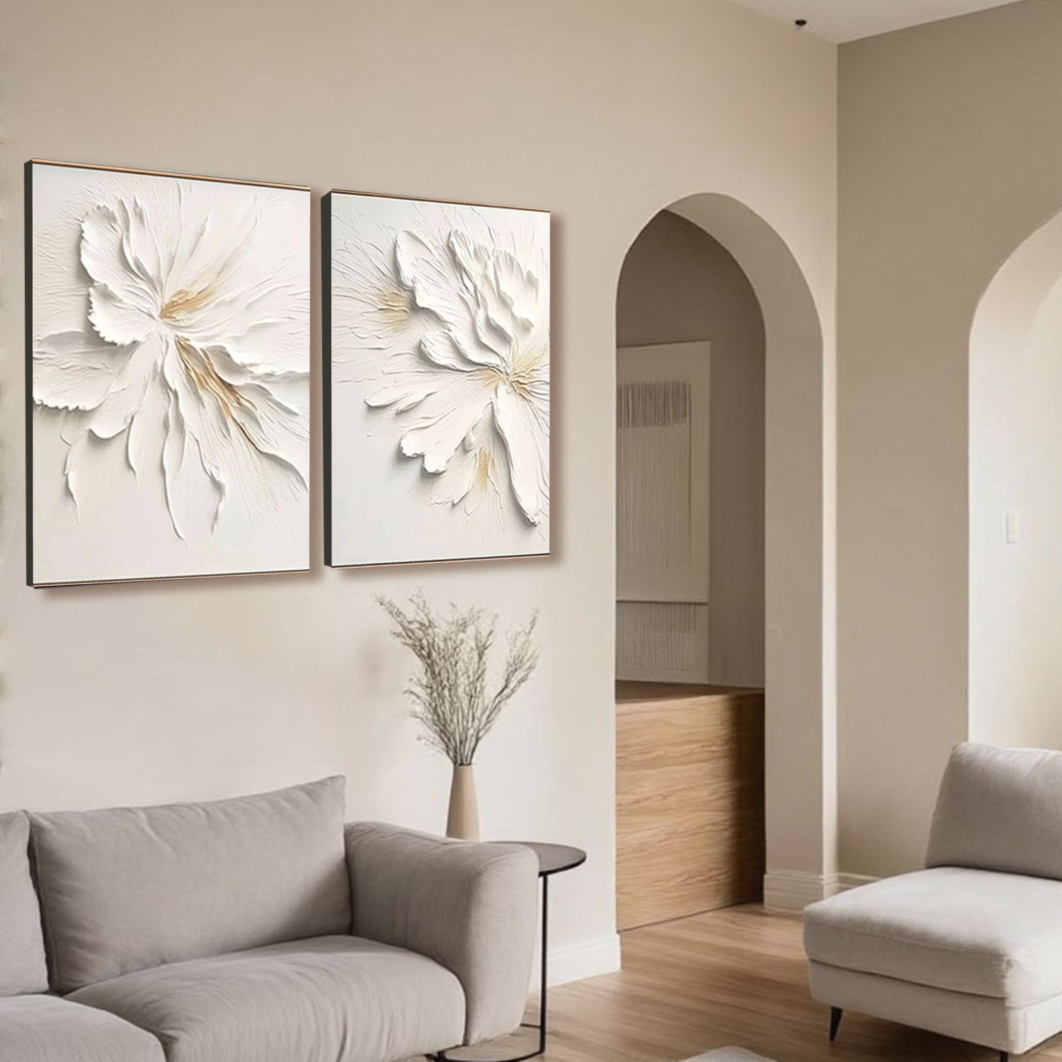 Sculptural Textured Petal Duo Set of 2