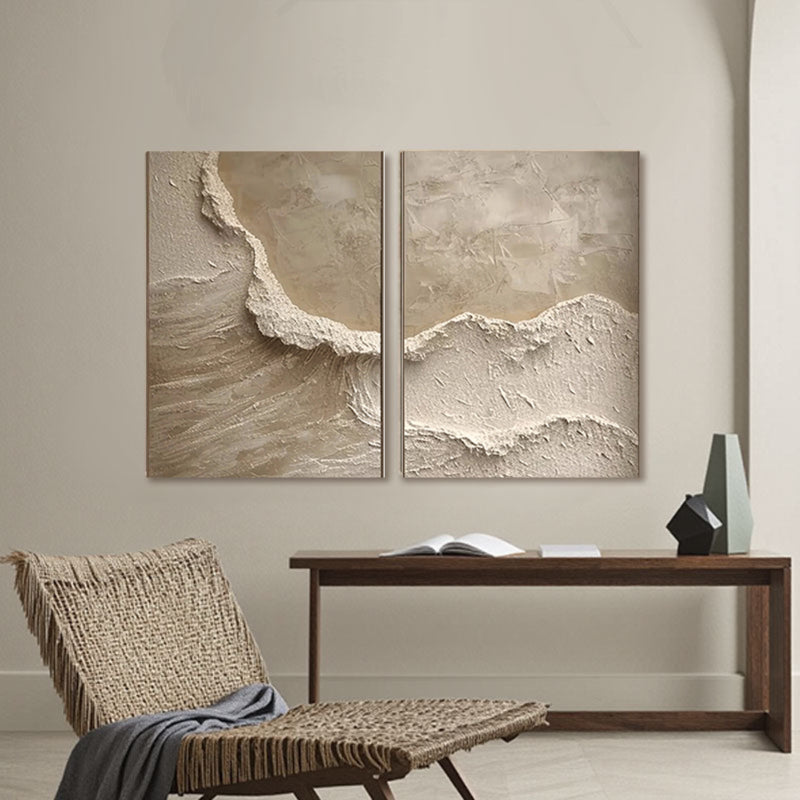 Textured Sandy Shore Canvas Wall Art Set of 2