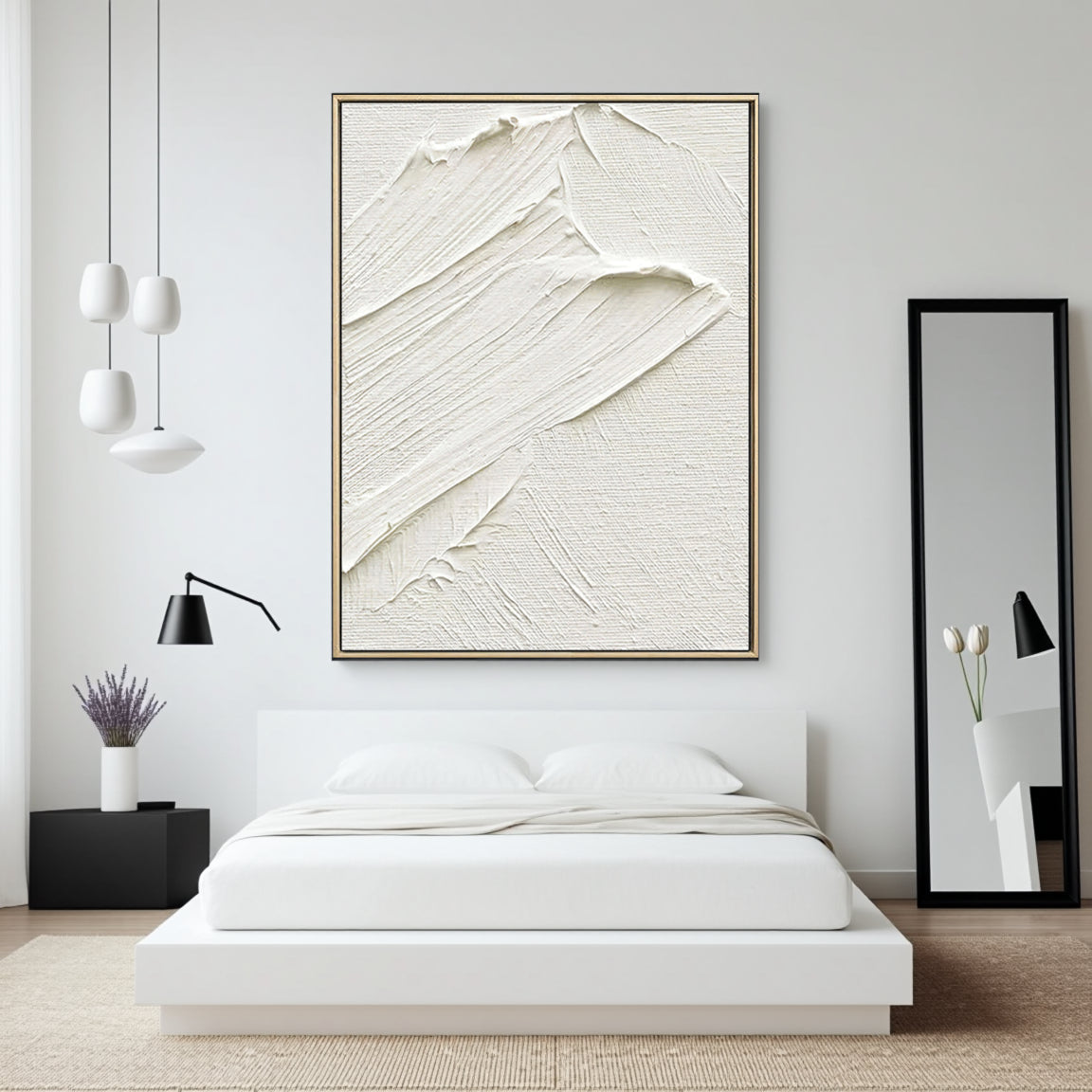 Sculptural Thick Paint Stroke Wall Art