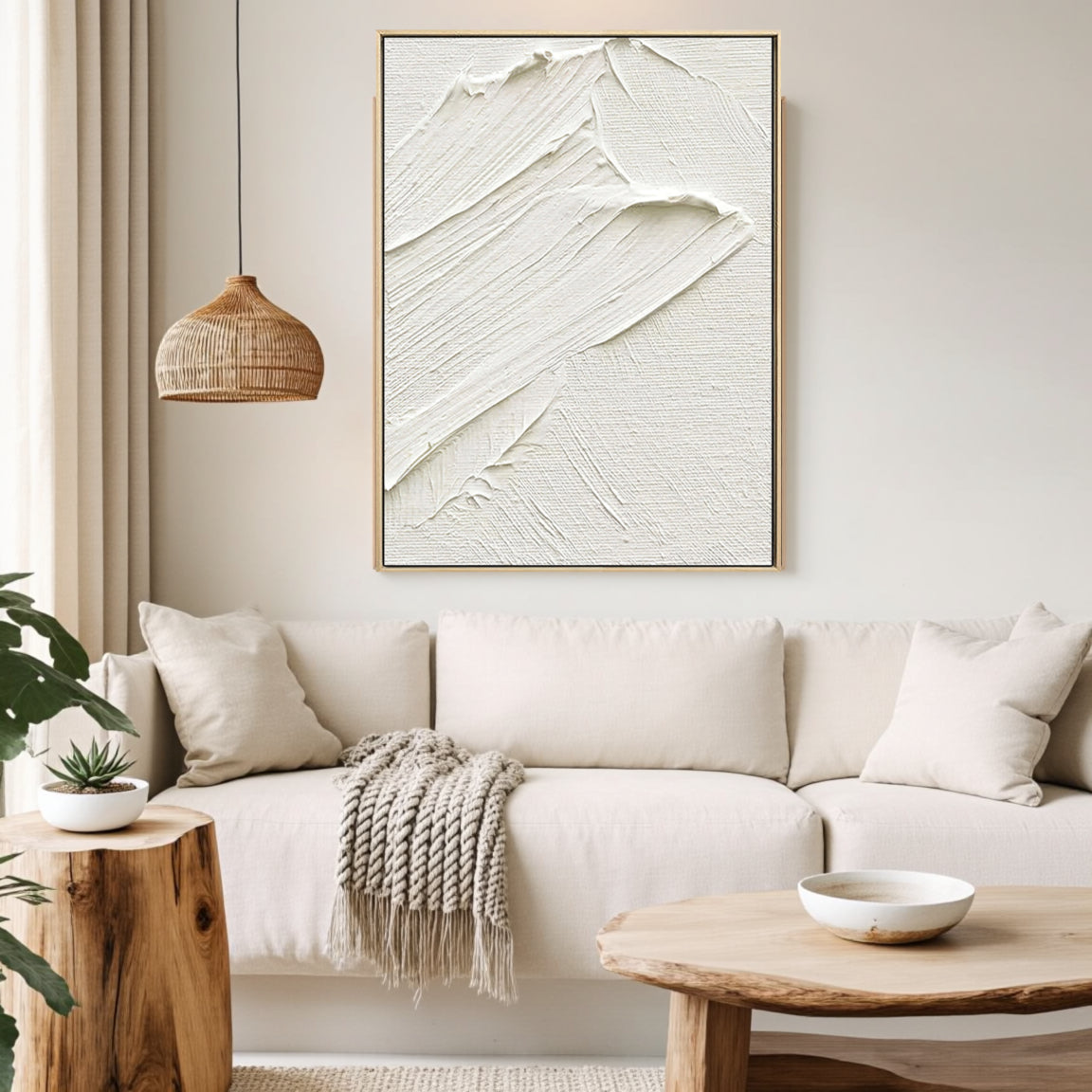 Sculptural Thick Paint Stroke Wall Art