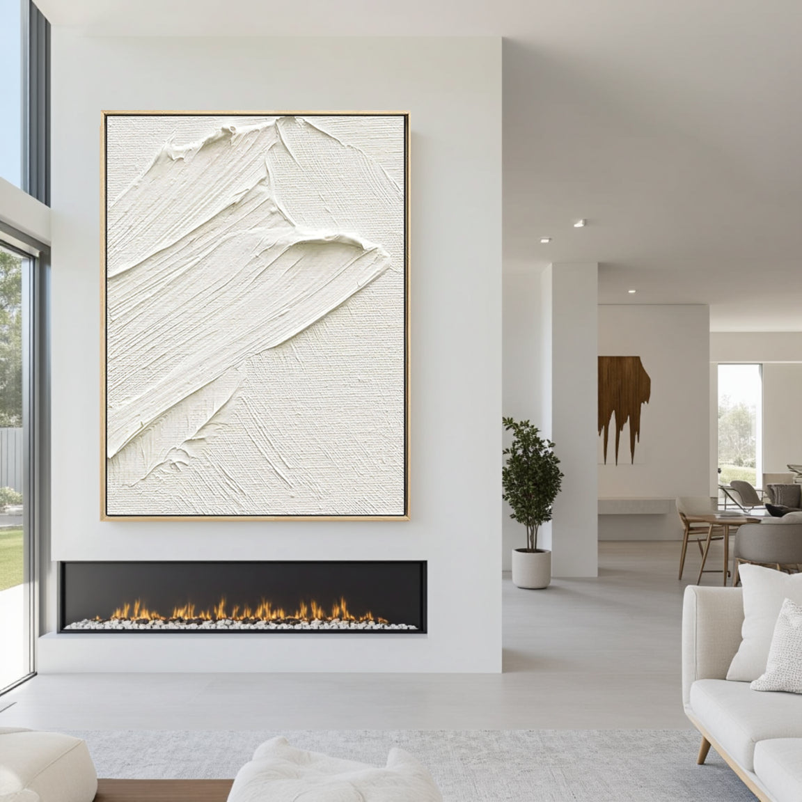 Sculptural Thick Paint Stroke Wall Art