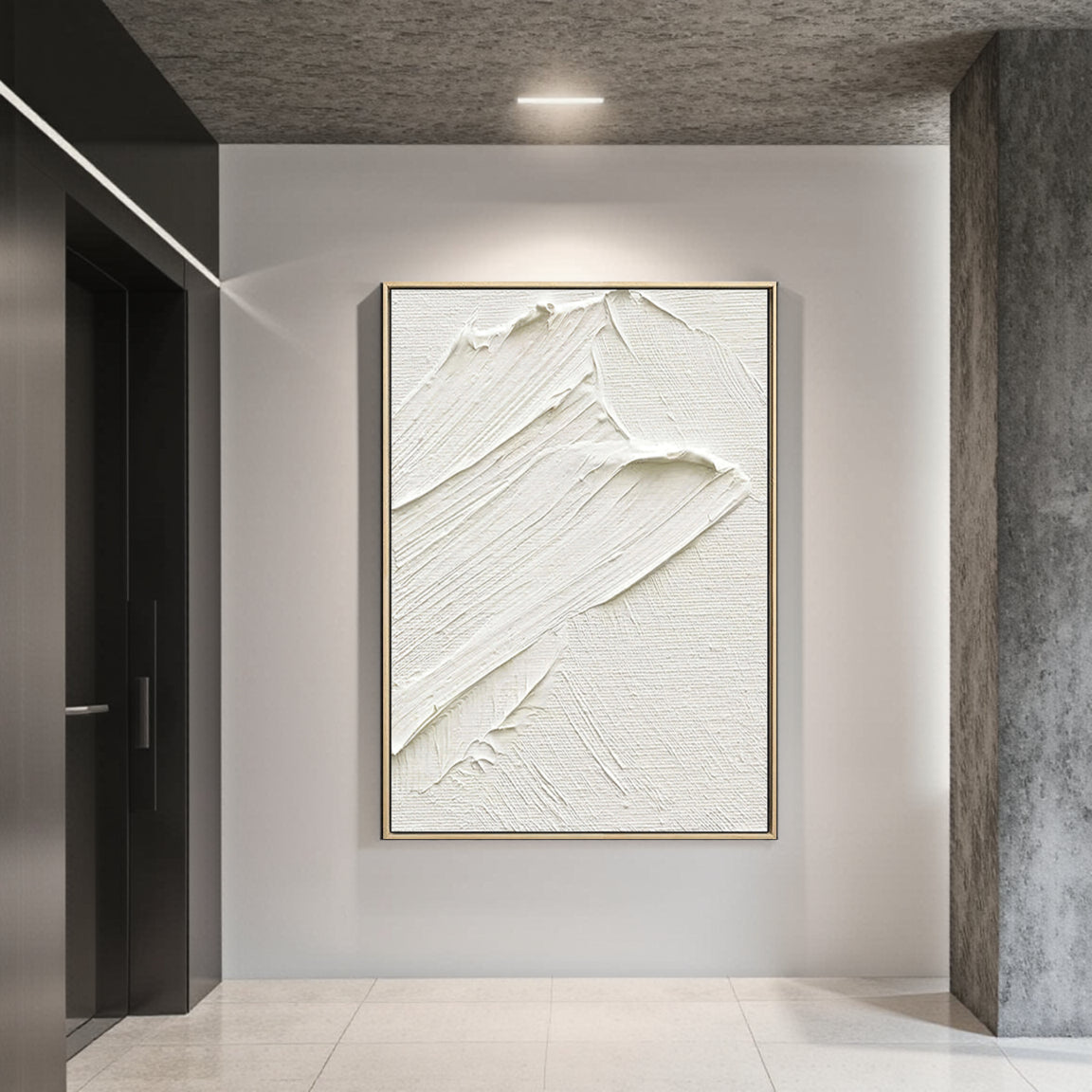 Sculptural Thick Paint Stroke Wall Art