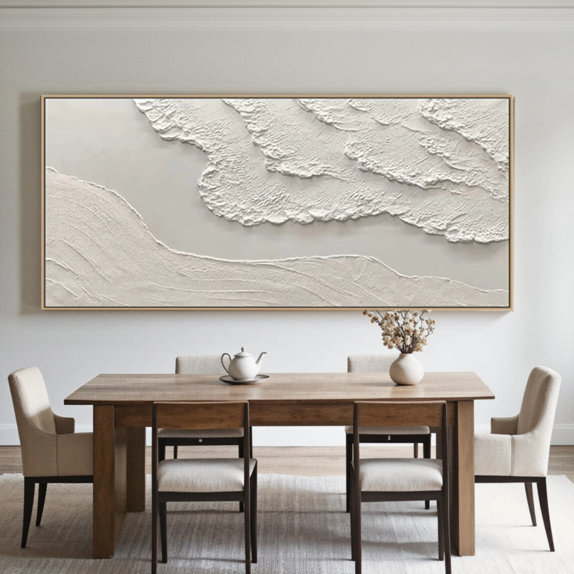 Textured Beige Ridge Relief Art
