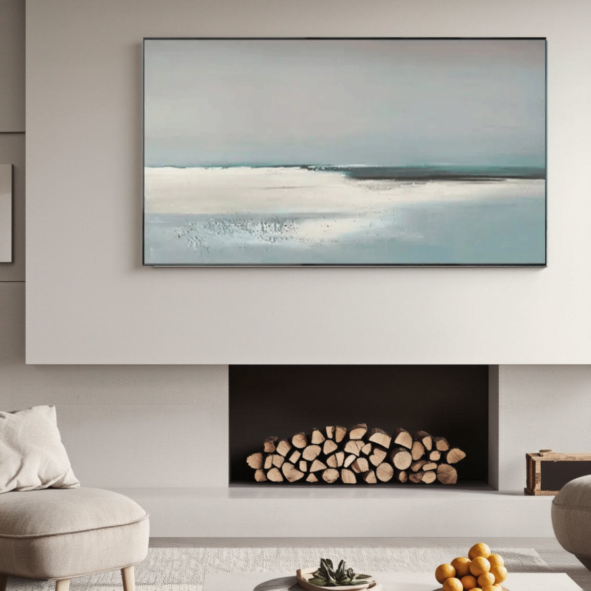 Minimalist Ocean Horizon Canvas Art