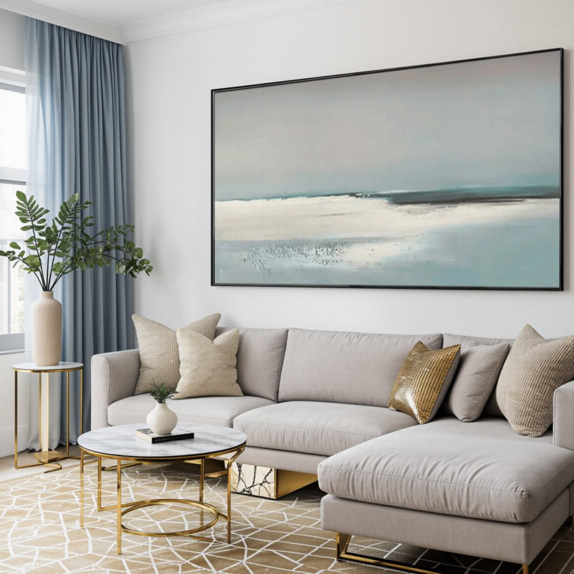 Minimalist Ocean Horizon Canvas Art