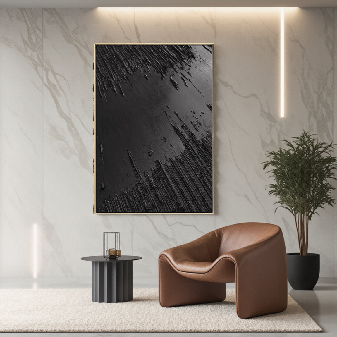 Textured Diagonal Scratch Wall Art