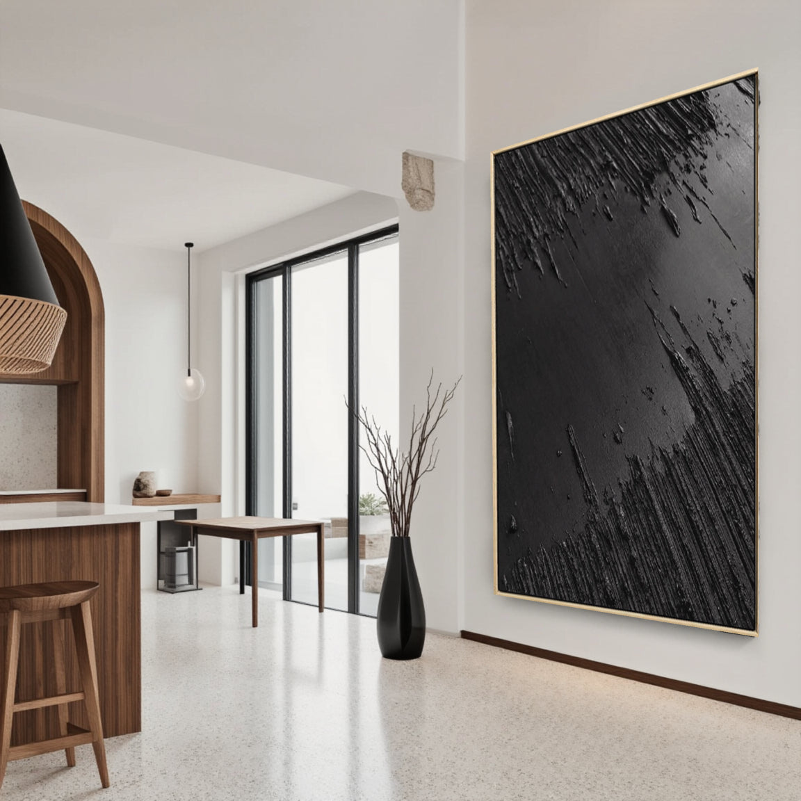 Textured Diagonal Scratch Wall Art