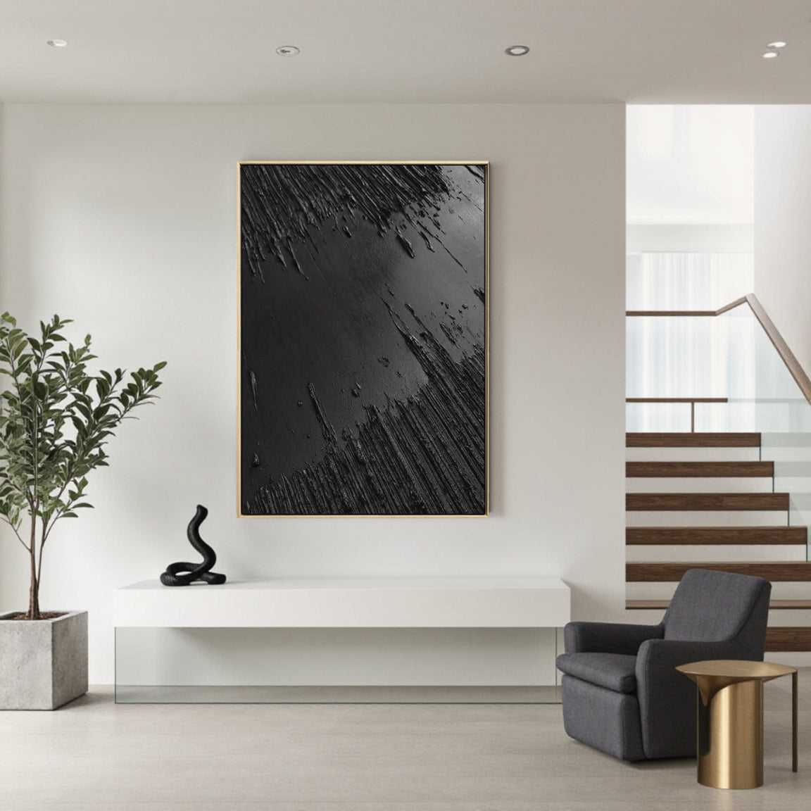 Textured Diagonal Scratch Wall Art