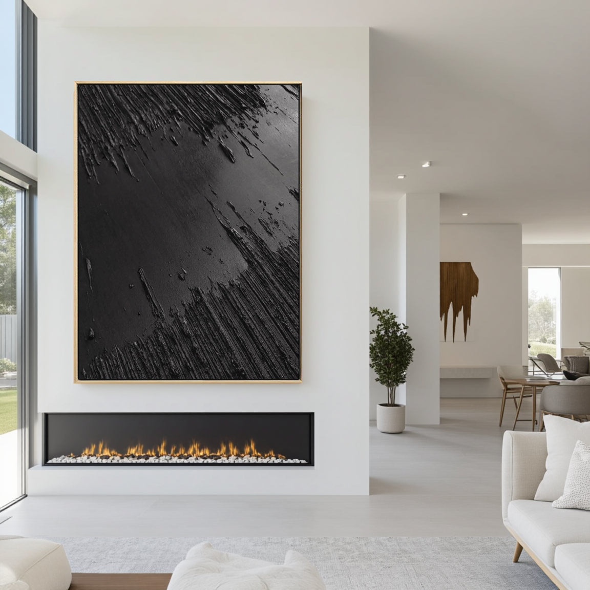 Textured Diagonal Scratch Wall Art