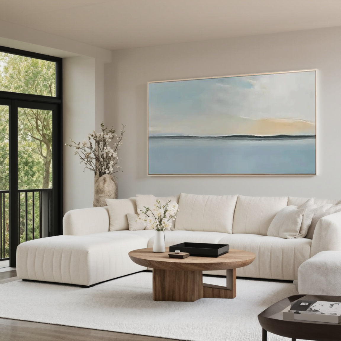 Golden Horizon Ocean Canvas Art