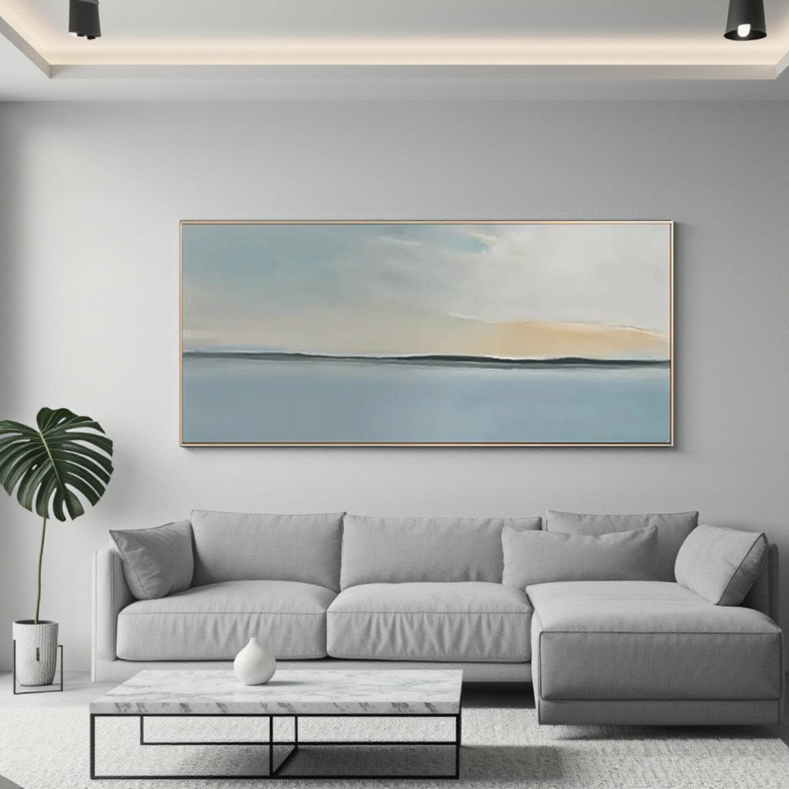 Golden Horizon Ocean Canvas Art
