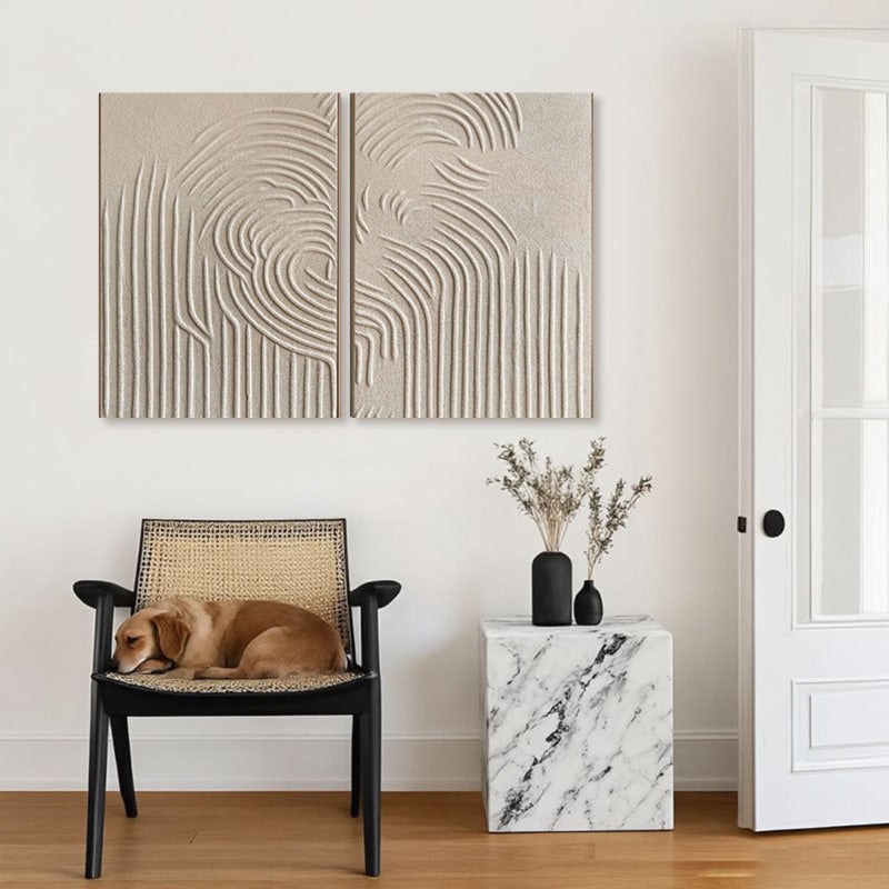 Contour Line Abstract Canvas Wall Art Set of 2