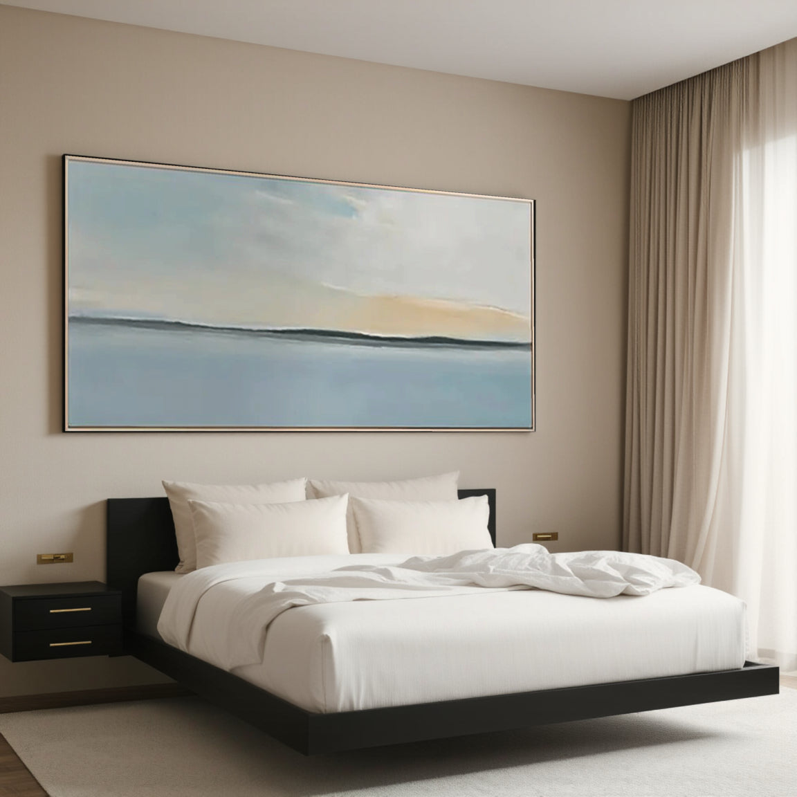 Golden Horizon Ocean Canvas Art