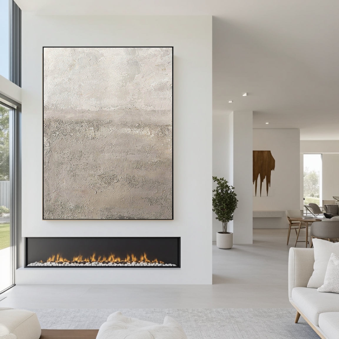Textured Neutral Wash Abstract Art