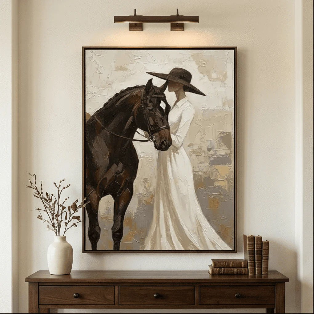 Textured Woman with Horse Wall Art