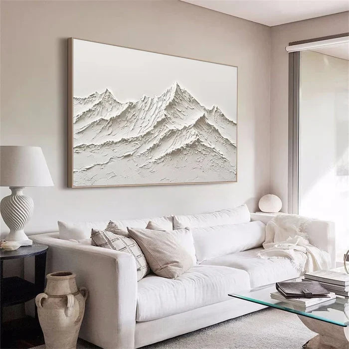 Textured White Mountain Peak Wall Art