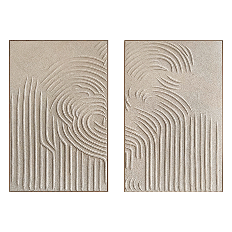Contour Line Abstract Canvas Wall Art Set of 2