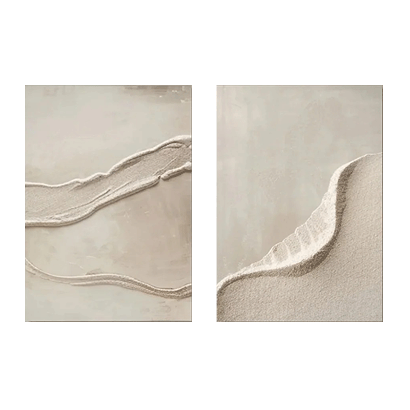 Textured Sand Wave Canvas Wall Art Set of 2