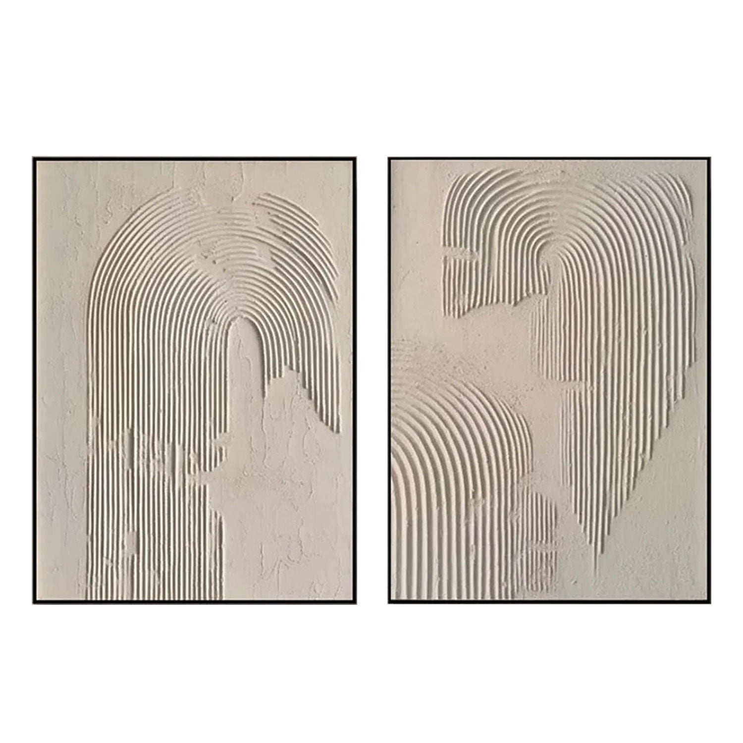 3D Textured Arch Line Wall Art Set of 2