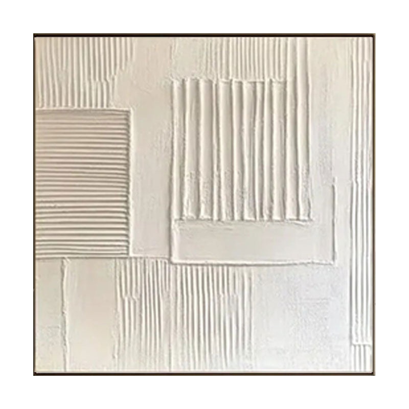 3D Textured White Panel Block Wall Art