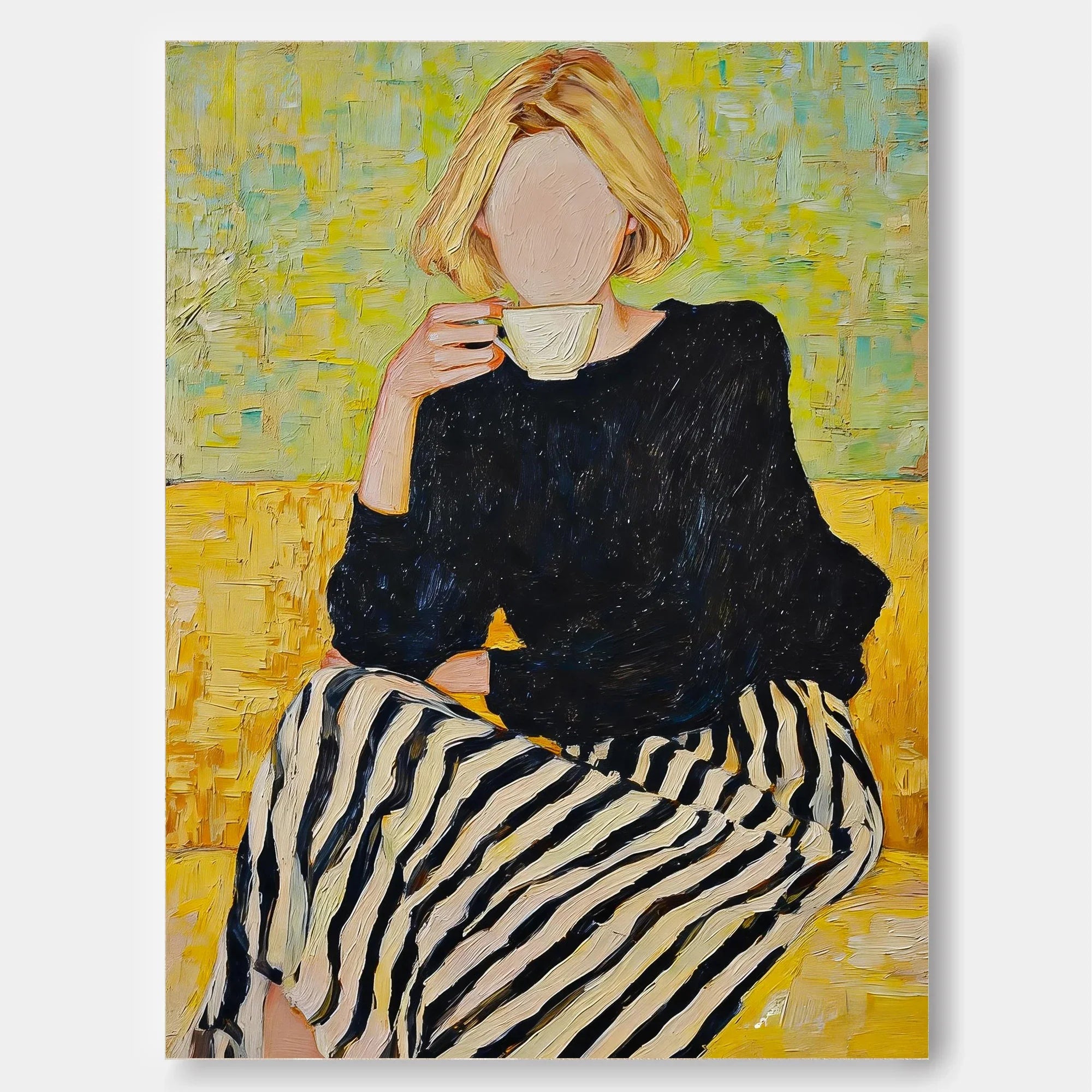 Faceless Coffee Woman Wall Art